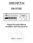 VocoPro DA-3700 Stereo Amplifier User Manual