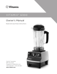 Vita-Mix 6300 Blender User Manual