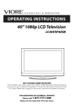 VIORE LC4OVXF6OSB Flat Panel Television User Manual