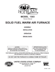 United States Stove 1303 Furnace User Manual