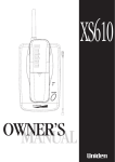 Uniden XS610 Cordless Telephone User Manual