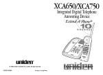 Uniden XCA750 Telephone User Manual