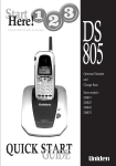 Uniden DS 805 Cordless Telephone User Manual