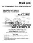 Ultra Start 600 Series Automobile Alarm User Manual