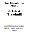 True Fitness 455 Pediatric Treadmill User Manual