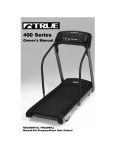 True Fitness 400 Treadmill User Manual
