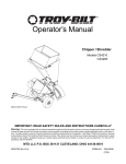 Troy-Bilt CS4210, CS4265 Chipper User Manual