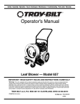 Troy-Bilt 657 Snow Blower User Manual