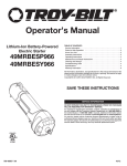 Troy-Bilt 49MRBESP966 Remote Starter User Manual