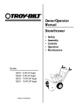 Troy-Bilt 42012 Snow Blower User Manual