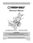 Troy-Bilt 3310XP Snow Blower User Manual
