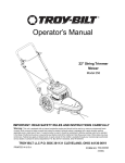 Troy-Bilt 258 Trimmer User Manual
