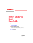 Toshiba U105 Laptop User Manual