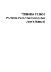 Toshiba TE2000 Laptop User Manual