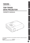 Toshiba TDP-TW420 Projector User Manual