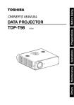 Toshiba TDP-T98 Projector User Manual
