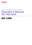Toshiba GD-1300 Fax Machine User Manual