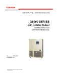 Toshiba G8000 Power Supply User Manual
