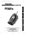 Toshiba FT-8801A Cordless Telephone User Manual