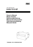 Toshiba B-852-TS12-QP Label Maker User Manual