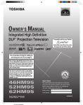 Toshiba 52HM95 Projection Television User Manual