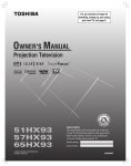 Toshiba 51HX93 Flat Panel Television User Manual