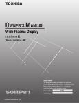 Toshiba 50HP81 Flat Panel Television User Manual