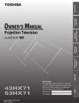 Toshiba 43HX71 Projection Television User Manual