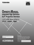 Toshiba 42HM66 Projection Television User Manual