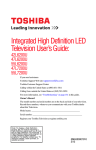 Toshiba 42HL67 Flat Panel Television User Manual