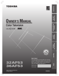 Toshiba 32AF53 CRT Television User Manual