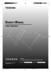 Toshiba 20AS26 Flat Panel Television User Manual