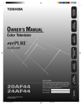 Toshiba 20AF44 CRT Television User Manual