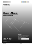 Toshiba 20A43 CRT Television User Manual