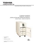 Toshiba 1600XP Power Supply User Manual