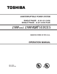 Toshiba 1500 Power Supply User Manual