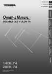 Toshiba 14DL74 Flat Panel Television User Manual