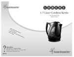 Toastmaster TK17B Hot Beverage Maker User Manual