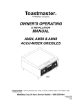 Toastmaster AM24, AM36, AM48 Griddle User Manual