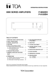 TOA Electronics 9000 Series Stereo Amplifier User Manual