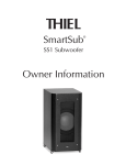 Thiel Audio Products SS1 Subwoofer Speaker User Manual