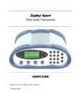 Telos Zephyr Xport Two-Way Radio User Manual