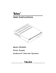Telex PS2000L Power Supply User Manual