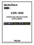 Telex CDR-1000 Microphone User Manual