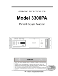 Teledyne 3300PA Oxygen Equipment User Manual