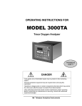 Teledyne 3000TA Oxygen Equipment User Manual