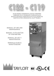 Taylor C119 Frozen Dessert Maker User Manual