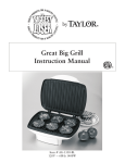 Taylor AG-1350-BL Electric Grill User Manual
