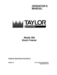 Taylor 390 Freezer User Manual
