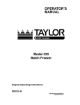 Taylor 028763- M Freezer User Manual